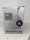 Simplehuman K 60 Count, Dispenser, Drawstring Trash Bags, 35-45 Liter 9.3-11.9G New. Price: $22.99.