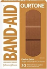 Band-aid Ourtone BR45 Flex Fabric Adhesive Bandages, 30 Assorted Sizes, 2 Boxes New. Price: $12.50.