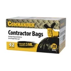 Commander 42 Gallon Contractor Trash Bags 20 Pack 3 Mil Black With Flap Ties New. Price: $17.09.