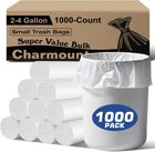 Charmount Small Trash Bags 2-4 Gallon Count (pack Of 1000), White New. Price: $54.29.