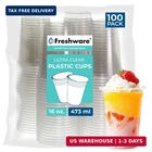 Freshware 16 Oz Clear Disposable Plastic Cups, Tumblers, Heav New. Price: $63.07.