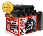Toughbag 30-33 Gallon Trash Bags Heavy Duty, 32 X 38 Black Garbage 250 C... New. Price: $48.11.