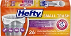 Small Trash Bags, Flap Tie, Lavender & Sweet Vanilla Scent, 4 Gallon, 26 Count New. Price: $9.20.
