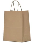 Kraft Paper Bags With Handles Bulk 8X4.5X10.5 100 Pcs Brown Gift New. Price: $34.29.