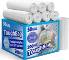 Toughbag 50 Gallon Trash Bags Heavy Duty, Clear 200 Count Made In Usa New. Price: $63.40.