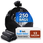 Reli. 13 Gallon Trash Bags Black Count (pack Of 250), New. Price: $32.03.