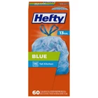 Hefty Trash Bags, Blue, 13 Gallon, 60 Count, New. Price: $14.05.