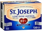 St. Joseph Low Dose Aspirin 81 Mg Coated Tablets 120 New. Price: $14.47.