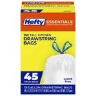 Hefty Essentials Drawstring 13 Gallon Kitchen Count (pack Of 45), White New. Price: $14.75.