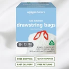 Amazon Basics 13 Gallon Tall Kitchen Drawstring Trash Bags Fresh Scent 80 Count New. Price: $13.33.