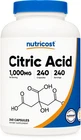 Nutricost Citric Acid 1000MG (1 Gram), 240 Capsules Gluten Free, Non-gmo New. Price: $15.95.