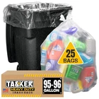 Tasker 95-100 Gallon Clear Trash Bags Heavy Duty 25 Extra Large 96 G... New. Price: $52.51.