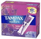 Tampax Radiant Light Unscented Tampons 28CT New. Price: $8.99.