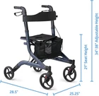 European-style Aluminum Rollator Walker Navy Blue Medline Brand New + Free Bonus. Price: $139.97.