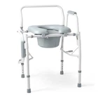 Medline Drop Arm Commode Chair With Padded Seat & Pail, 350 Lb Capacity New. Price: $50.00.