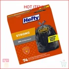Hefty Strong Large Trash Bags, Black, 30 Gallon, 74 Count New. Price: $33.87.