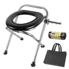 Ugarden 16.5"H Portable Camping Toilet, 350LB Capacity, Stainless Steel, Folding New. Price: $79.98.