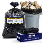 Plasticplace 55-60 Gallon Contractor Trash Bags, Black, 3.0 Mil, 32 Count New. Price: $36.79.