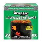 100 Pack Trash Bags Garbage Storage Heavy-duty Lawn Leaf Black Garden 39 Gallons New. Price: $28.57.