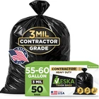 Veska Contractor Garbage Bags 55 Gallon 3 Mil Heavy Duty (megavalue 50 W/ti New. Price: $69.99.