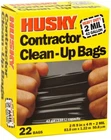 New "husky" HK42WC022B Box Of (22) Gal Contractor Clean Up Trash Bags 6741904. Price: $13.49.