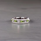 925 Sterling Silver Marquise Peridot & Cz Double Band Ring, August Birthstone New. Price: $43.39.