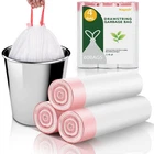 Small Drawstring Garbage Bags 4 Gallon - Unscented Clear White Trash Ba... New. Price: $11.54.