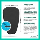 Comfwalk Felt Tongue Pads For Shoes Soft Self-adhesive Inserts Black 3... New. Price: $23.74.