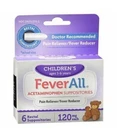 4 Pack- Feverall Children's Acetaminophen Suppositories 6 Each New. Price: $34.71.