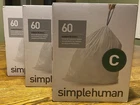 Simplehuman Code Trash Bags, 10-12 Liter / 2.6-3.2 Gal, 60 Liners Set Of New. Price: $40.00.