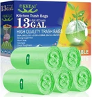 Okkeai Large Garbage Bags 13 Gallon Tall Count (pack Of 60), GREEN-3 New. Price: $28.88.