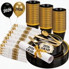 Plastic Plates 350PCS Black Gold Dinnerware Set Guests Wellife Led Include New. Price: $74.99.