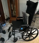 Medline Recliner Wheelchair Black Adjustable Footrests Reclining Backrest New. Price: $299.00.