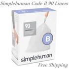 Simplehuman Code Custom Fit Liners, Trash Bags, Liter / 1.6 Gallon, 90 Count New. Price: $33.99.