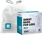 Custom Fit Trash Bags, Compatible With Simplehuman Code (100 Count) White Draw New. Price: $29.03.