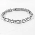 Feraco Magnetic Therapy Bracelet For Women, Titanium Steel - Silver Hearts New. Price: $14.00.