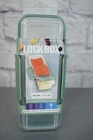 Box 12.2 Oz Two Compartment Snack Container Sage Green Locking Lid New. Price: $9.50.