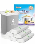Teivio Small Trash Bags 4 Gallon Counts (pack Of 120), Clear New. Price: $9.91.