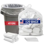 Trash Bags 65 Gallon Heavy Duty Clear Pack Of 120 With Ties Reli. Super Sizeable New. Price: $89.99.