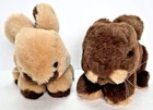 Lot Of 2 California Stuffed Toys Plush Bunny Rabbits Brown Tan Korea 8" Easter Used. Price: $24.99.