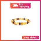 Baltic Amber Bracelet For Adults Made On Elastic Band- Natural From New. Price: $25.17.