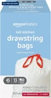 Amazon Basics Tall Kitchen Drawstring Trash Bags, Clean Fresh Scent, 13 Gallon, New. Price: $15.89.