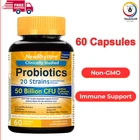 Newrhythm Probiotics 50 Billion Cfu 20 Strains, 60 Veggie Capsules, Gluten Free. Price: $24.64.