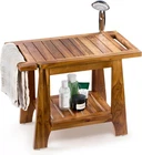 Shower Bench 22 400LB Capacity Teak Wood Handle Bathroom Stool SB01 Tinamo New. Price: $127.89.