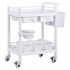 Vevor 2 Tiers Lab Carts Mobile Medical Trays Drawers 3 Trash Cans White New. Price: $155.24.