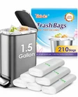 Teivio 1.5 Gallon 210 Counts Small Trash Bags Pack Of , Clear New. Price: $11.99.
