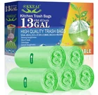 Large Garbage Bags 13 Gallon Tall Kitchen Green Trash 49 Liter Bin Liners F New. Price: $29.47.