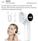 Ngces Electric Ear Wax Removal Kit 5 Modes & Dual Tank Warm Air Drying New. Price: $39.99.