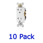 Leviton 20 Amp Duplex Electrical Wall Outlet, T5825-W 10-PACK *open-not In Box*. Price: $54.99.