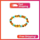 Baltic Amber Bracelet For Adults Made On Elastic Band- Natural From New. Price: $25.17.